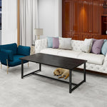 Load image into Gallery viewer, Black Coffee Table Rectangular Center Table for Living Room Open Space Side Table with Metal Frame, Easy Assembly,Wood Coffee Table