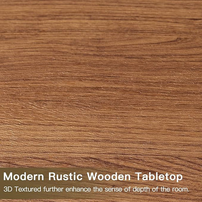 Mid Century Modern Coffee Table - Coffee Table for Living Room, 39.4" Fluted Design with Sliding Door Storage & Open Shelves, Wood Construction, Walnut