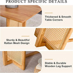 Load image into Gallery viewer, Mid Century Modern Wood Coffee Table with PE Rattan Stand, 47 Inch Rectangular Solid Wood Boho Coffe Table, Unique Center Cocktail Table for Livinig Room Apartment Office