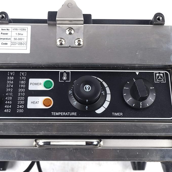 Electric Waffle Maker Machine 1500W 110V Nonstick Electric Honeycomb Waffle Pop Maker, Commercial Stainless Steel Waffle Maker for Restaurant Bakeries Snack Bar Home