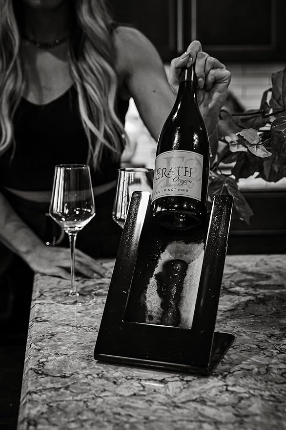 Vino Contatto Thermic Wine Cooler, Temperature Control Stand for Red, White, Sparkling Wines and Beverages, Black