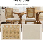 Load image into Gallery viewer, Vintage French Country Dining Room Chairs Set of 8, Rattan Dining Chairs with a Designer Backrest, Upholstered Dining Chair, Sillas para Comedor, Kitchen &amp; Dining Room Chair (Beige, Rattan, 8Pcs)
