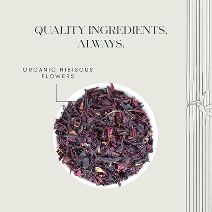 Luxmi Estates - Pure Hibiscus Herbal - Organic Hibiscus Tea - Loose Leaf - 250g (125 cups) | With Organic Hibiscus Flowers | Single Ingredient | Helps with Blood Pressure and Imrpove Heart Health