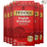 Load image into Gallery viewer, Twinings English Breakfast Black Tea Individually Wrapped Bags, 25 Count (Pack of 6), Flavourful, Robust Black Tea, Caffeinated, Enjoy Hot or Iced, 150 Teabags