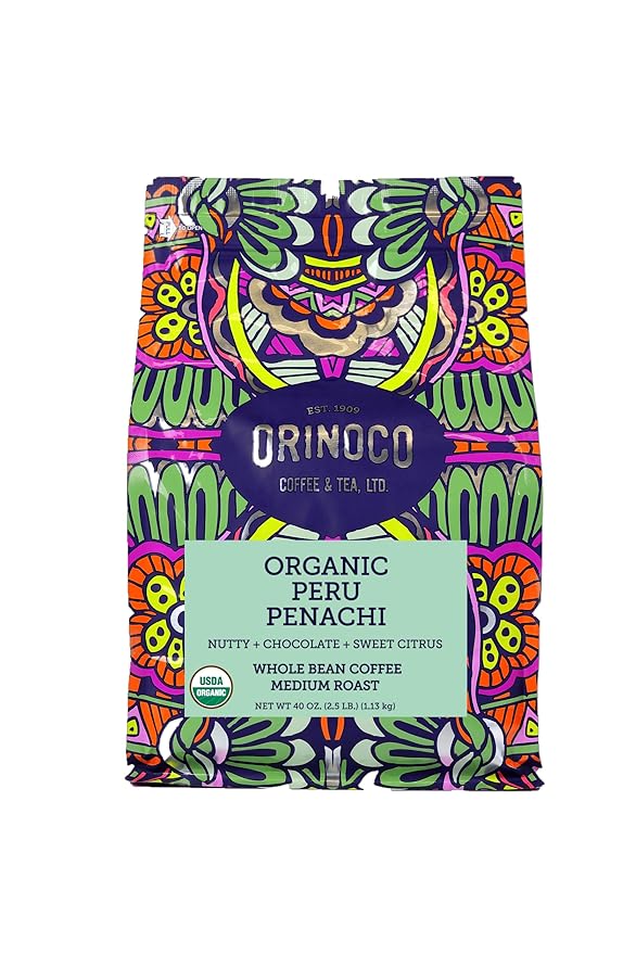 Orinoco Organic Peru 2.5lb bag, Medium Roast, Whole Bean Coffee, 100% Organic Arabica beans