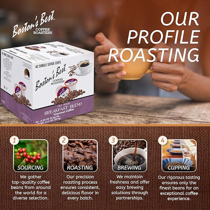 Boston’s Best - Smooth Light-Roast Breakfast Blend, Delicious Gourmet Coffee Compatible with Keurig Coffee Maker, 1 Count (42 Single Serve Cups)