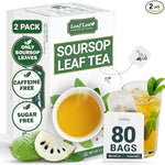 Load image into Gallery viewer, LeafLea 80 Soursop Leaf Tea Bags, from Natural Soursop Leaves (Graviola), Herbal Blend for Wellness, Sour Sop Herbal Tea Individually Wrapped for Freshness, Caffeine-Free, Vegan, No Sugar, Non-GMO
