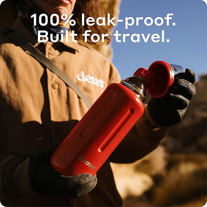 BOBBER 34 oz Stainless Steel Thermos for Tea, Coffee, and Cold Drinks BPA-Free, Dishwasher Safe Vacuum Insulated Water Bottle Keeps Hot for 48 Hours (Red)