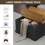 Load image into Gallery viewer, Farmhouse Coffee Table with Hidden Storage Compartment, Black Square Coffee Table for Living Room, Wood Center Table with Hinged Lifting Tabletop for Home