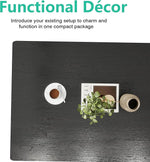 Load image into Gallery viewer, Black Coffee Table Rectangular Center Table for Living Room Open Space Side Table with Metal Frame, Easy Assembly,Wood Coffee Table