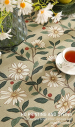 Load image into Gallery viewer, Designer Green Linen Long Rectangle Tablecloth,Floral French Country Indoor Table Cloth,Stain Resistant Home Decor Tablecloths for Dining Kitchen Thanksgiving Party,63"*102"-Brune