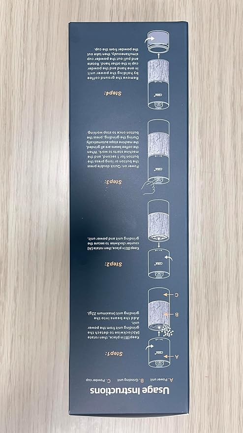 CERA+ Portable Coffee Bean Grinder,Electric Coffee Grinder,Coffee Grinder with 90 Precise Grind Setting,Auto‑Stop & One-Button,Burr Coffee Bean for Espresso,Pour-Over, French Press Moka, with Bag