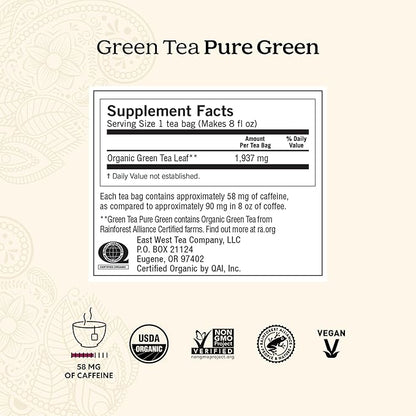 Yogi Tea Pure Green Tea - 16 Bags per Pack (6 Packs) - Organic - Supports Overall Health & Provides Antioxidants