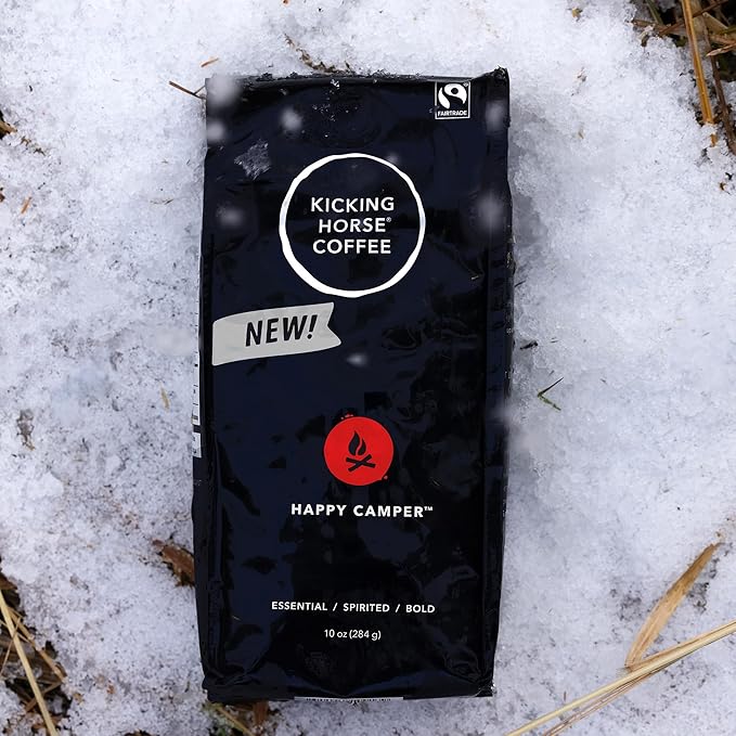 Kicking Horse Happy Camper Whole Bean Coffee, 10 Ounce - Certified Organic, Fairtrade, Kosher Coffee