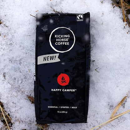 Kicking Horse Happy Camper Whole Bean Coffee, 10 Ounce - Certified Organic, Fairtrade, Kosher Coffee