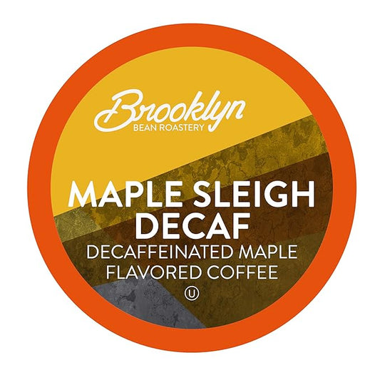 Brooklyn Beans Coffee Pods, Maple Sleigh Decaf - Compatible with Keurig K Cup Brewers Including 2.0 Machines, 40 Count, Maple Flavored