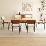 Load image into Gallery viewer, Modern PU Leather Dining Room Chairs Set of 2, Upholstered Kitchen Chairs with Curved Wood Backrest and Metal Legs Adjustable Feet for Kitchen Dining Room(Beige)