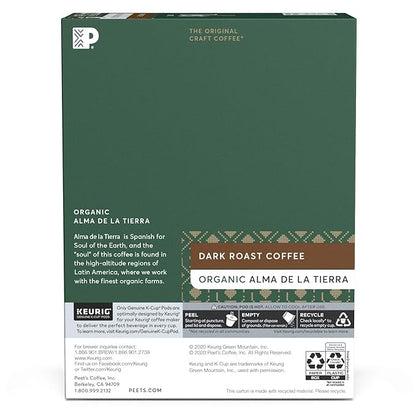 Peet’s Coffee Organic Alma De La Tierra K-Cup Coffee Pods for Keurig Brewers, Dark Roast, 22 Pods
