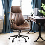 Load image into Gallery viewer, High Back Office Chair,Modern Swivel Office Chair,Brown Suede Fabric Gaming Chair,Height Adjustable Home Office Desk Chair with Lumbar Support