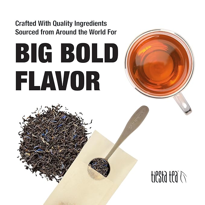 Tiesta Tea - Earl Grey de la Crème, Loose Leaf, Creamy Earl Grey Black Tea, Premium Blend, Caffeinated Black, Make Hot or Iced Brews Up to 200 Cups, 16 Ounce Resealable Bulk Pouch