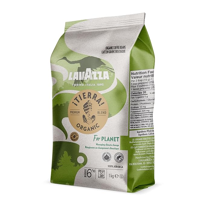Lavazza Organic Light Roast Arabica Coffee Blend, USDA/Canada Organic Certified, 2.2 Lb