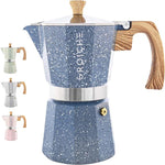 Load image into Gallery viewer, GROSCHE Milano Moka pot, Stovetop Espresso maker, Greca Coffee Maker, Stovetop coffee maker and espresso maker percolator (Indigo, 9 cup)