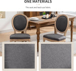 Load image into Gallery viewer, Vintage French Country Dining Chairs Set of 2, Linen Fabric Dining Chair with Solid Wood Legs, Grey Upholstered Dining Chairs, Sillas para Comedor, Kitchen &amp; Dining Room Chair (Gray, Linen, 2Pcs)