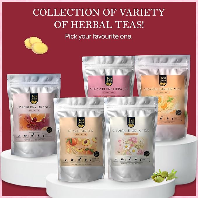 Tealeaf & Co. Licorice Root Tea Blended with Organic Spices - Pure Herbal Tea Bags with Cardamom, Ginger, Cinnamon Sticks & Licorice Root Extract - Low Caffeine - Gluten Free - 50 Teabags