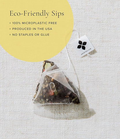 Art of Tea | Organic Happy Tea | Organic Green Tea | 12 Eco Friendly Pyramid Tea Bags Sachet |