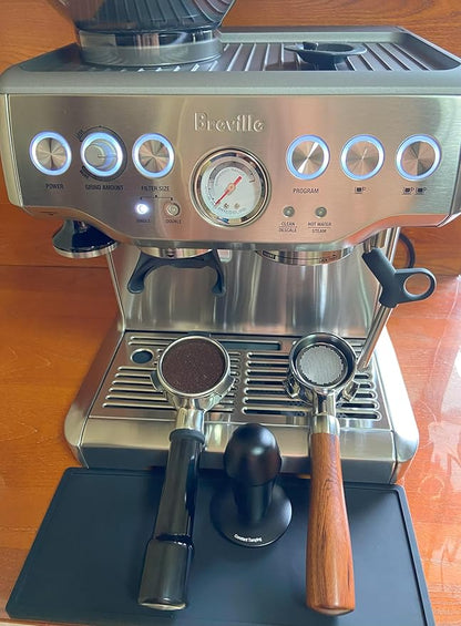 54mm Espresso Tamper 30lbs Calibrated Coffee Tamper Stainless Steel Base Hand Tamper for 54mm Bottomless Portafilter Tamper for Espresso Machine-Flat Base, Black