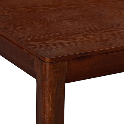 NTC Flow 55 Inch Modern Design, Rectangular Dinner Table for Dining Room, Living Room Furniture, Effortless Assembly, Dark Walnut