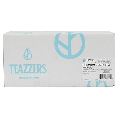 Premium Mango Black Tea Bags– Great for Foodservice Commercial Ice Tea Brewers | Unsweetened USA-Made Bulk Green Tea for Restaurants, Cafés & Home Brewing (2 Ounce, 48 Count)