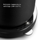 Load image into Gallery viewer, aarke Stainless Steel Kettle - Perfect for Coffee and Tea Maker Enthusiasts, Non-Drip Spout, Double-Wall Construction, Dry Boil Protection, Heat-Safe Handle, LED Cool-Down Indicator, 1.2L (Black)