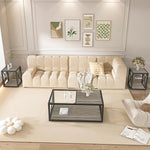 Load image into Gallery viewer, 39" Glass Coffee Table Mordern Living Room Table with Black Metal Frame, Rectangle Tempered Glass Top &amp; Rustic Wood MDF Storage Shelves, Industrial Style Grey