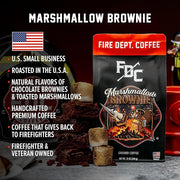 Fire Department Coffee - Gives Back to Firefighters - Marshmallow Brownie Ground Coffee - Roasted in the USA - Ground - Medium Roast - Veteran Owned 12 oz