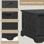 Load image into Gallery viewer, Furnideco Farmhouse Lift Top Coffee Table, Square Wood Center Table with Large Hidden Storage Compartment for Living Room, Rustic Cocktail Table with Hinged Lift Top for Home, Black