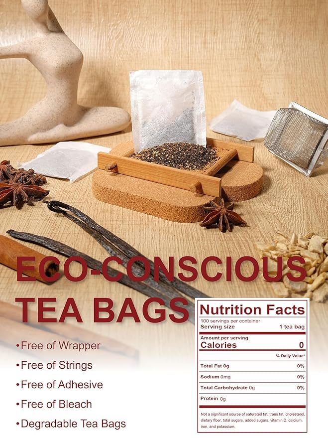 TeeLux Vanilla Decaf Chai Tea Bags, Decaffeinated Black Tea with Cinnamon, Ginger, Cardamom, Natural Vanilla Flavor, Full-bodied & Spicy Flavor, 100 Count