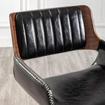 Load image into Gallery viewer, LUNLING Swivel Accent Faux Leather Dining Chairs Set of 4,Mid Century Modern Chairs with Wooden Legs/Armrest/Upholstered Seat/Adjustable Foots for Kitchen Dining Room Desk Chairs,Black