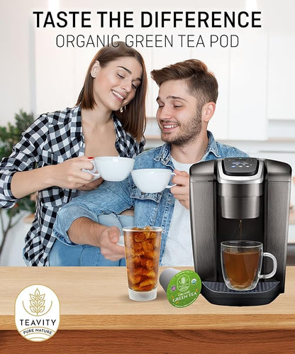 Organic Green Tea Pods for Keurig - Unsweetened Green Tea for K Cup Machines by Teavity (24 Tea Pods)