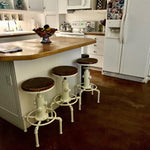 Load image into Gallery viewer, Topower Aged Antique Vintage Industrial Barstool Solid Wood Water Pipe Fire Hydrant Design Cafe Coffee Industrial Bar Stool Set of 2 Antique White