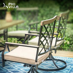Load image into Gallery viewer, PHI VIALLA Patio Chairs Outdoor Swivel Dining Chairs Outdoor Furniture Chairs Set of 4 with Cushion Suports 300lbs for Lawn Garden Backyard Weather Resistant-Black Frame