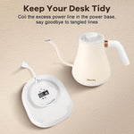 Load image into Gallery viewer, Mecity Electric Gooseneck Kettle With Keep Warm Function &amp; LCD Display Automatic Shut Off Coffee Kettle Temperature Control Pour Over Kettle 1200 Watt, 0.8L, 120V, Off White