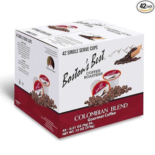 Boston’s Best - Colombian Blend Delectable Gourmet Coffee, Bold Medium Roast Compatible with Keurig Coffee Maker - 1 Count (42 Single Serve Cups)
