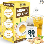 Load image into Gallery viewer, LeafLea 100% Pure Ginger Root Tea Bags – Spicy &amp; Warming Herbal Tea, Supports Digestion &amp; Immune Health, Individually Wrapped, Non-GMO, Caffeine Free, Sugar Free, No Gluten