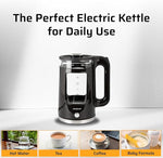 Load image into Gallery viewer, Epsilon 1.7L Glass Electric Kettle – Hot Water Tea Kettle with LED Light, Stainless Steel &amp; Borosilicate Glass, Auto Shut-Off, BPA-Free Electric Teapot, 1100W Fast Boil, Cool Touch