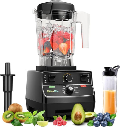 Professional Smoothie Blender, Countertop Blender, Commercial Blender 2200W High Power with 68oz Pitcher, Smart Timer, blenders for kitchen for smoothies, ice, Soup, fish, Dessert With 1 Juice Glass