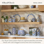 Load image into Gallery viewer, MACKENZIE-CHILDS Electric Kettle, Stainless-Steel Tea Kettle, Blue-and-White Royal Check