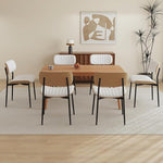 Load image into Gallery viewer, Modern PU Leather Dining Room Chairs Set of 2, Upholstered Kitchen Chairs with Curved Wood Backrest and Metal Legs Adjustable Feet for Kitchen Dining Room(White)