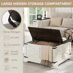 Load image into Gallery viewer, Furnideco Farmhouse Lift Top Coffee Table, Square Wood Center Table with Large Hidden Storage Compartment for Living Room, Rustic Cocktail White Modern Table with Hinged Lift Top, Brown Top
