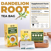 LeafLea 80 Dandelion Tea Bags, All Natural and Pure Dandelion Root Tea, Supports Digestion & Immune Health, Individually Wrapped Tea Bags, Caffeine-Free, Vegan, No Sugar, Gluten-Free, Non-GMO, 2 Pack